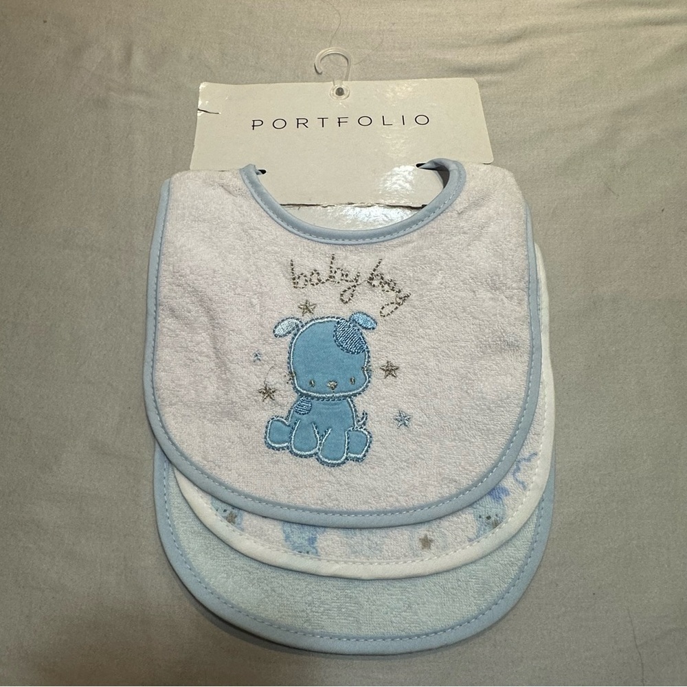 🐥 Portfolio - NWT - Baby Bib Set - Blue and White